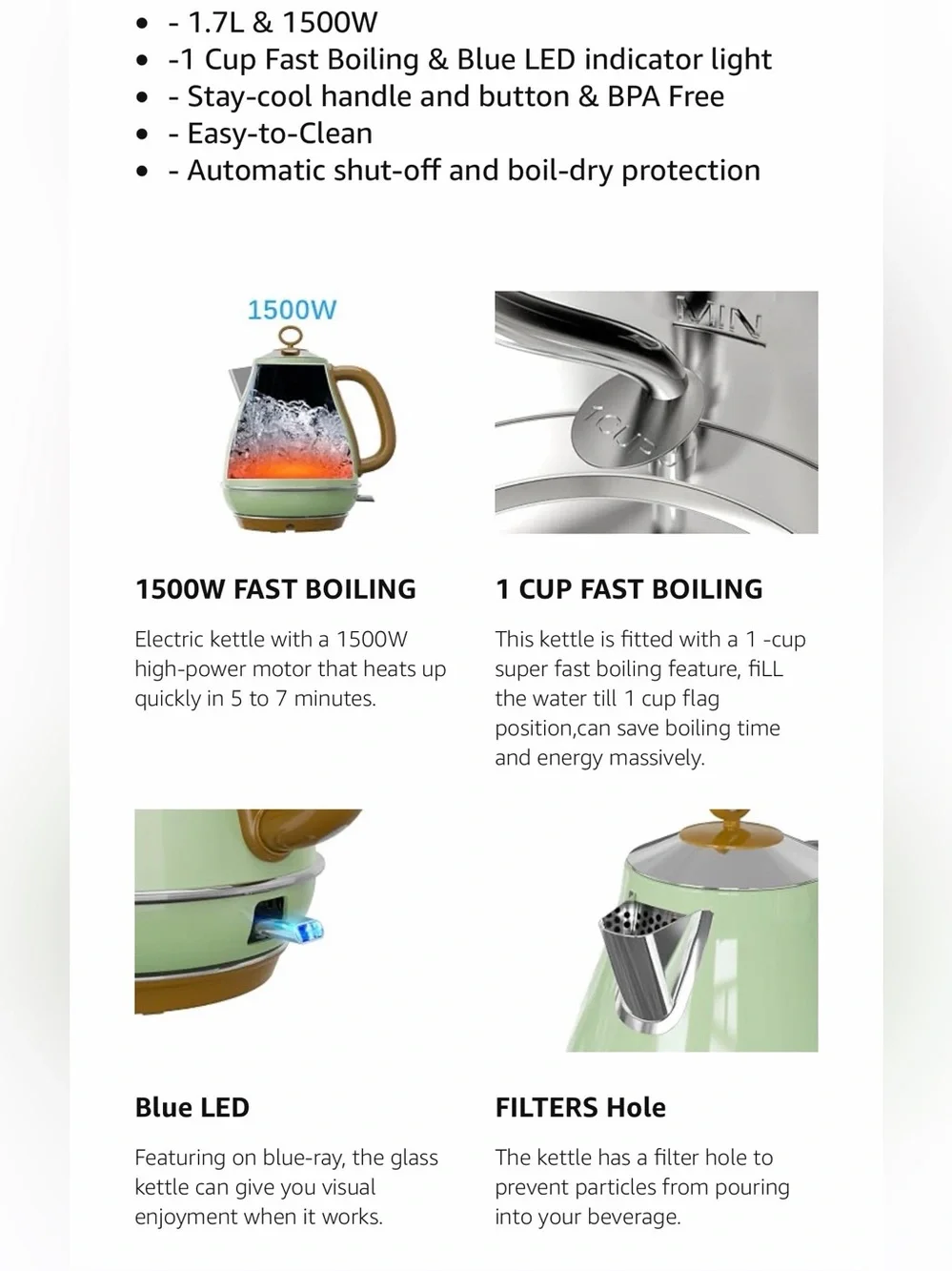 Evoloop 1.7L Electric Kettles